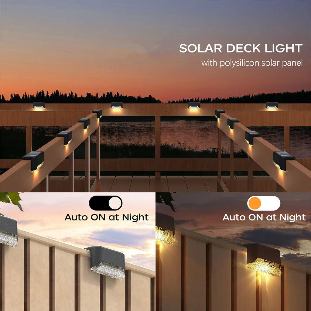Solar LED Deck Lights – Waterproof Outdoor Garden & Patio Step Lighting